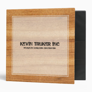Rustic Brown Wood Texture White Frame Binder
