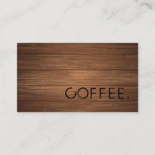 Rustic Brown Wooden Loyalty Coffee Business Card
