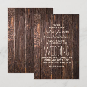 Rustic Brown Wooden Pallet Wedding Invitation