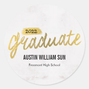 Rustic Brush Graduation Sticker or Envelope Seal