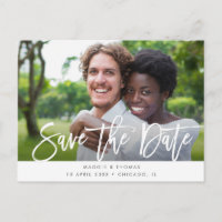 rustic brush lettering wedding save the date