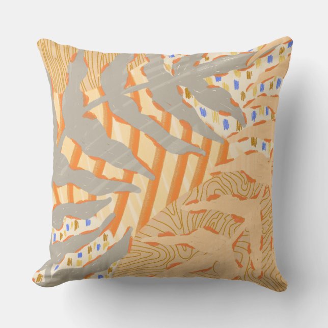 Rustic Brush Pastel Throw Pillow (Front)