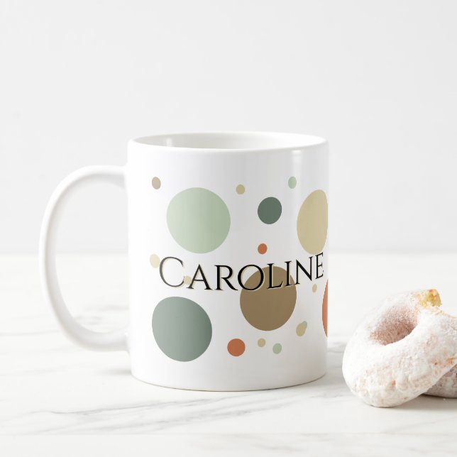 Rustic Bubbles Custom Add Your Name Cute Coffee Mug (With Donut)