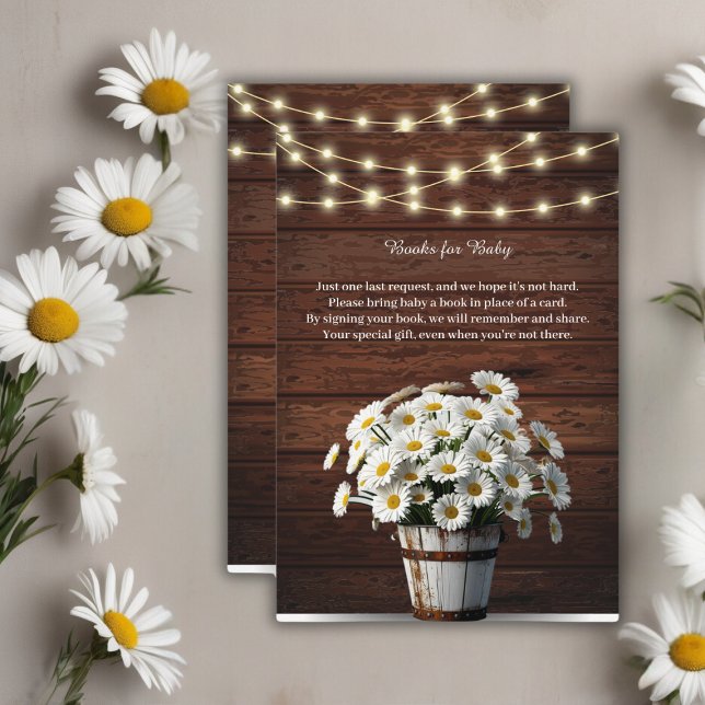 Rustic Bucket Daisy in Bloom Baby Shower Enclosure Card (Creator Uploaded)