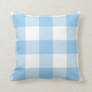 Rustic Buffalo Check Pattern Blue Throw Pillow