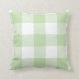 Rustic Buffalo Check Pattern Pastel Green Throw Pillow
