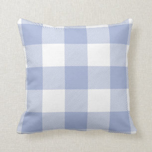 Rustic Buffalo Check Pattern Periwinkle Blue Throw Pillow