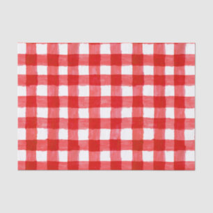 Rustic Buffalo Check Red and White Tissue Paper