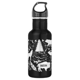 Rustic Buffalo Deer Wolf Bear Pattern Any Colour 532 Ml Water Bottle