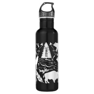 Rustic Buffalo Deer Wolf Bear Pattern Any Colour 710 Ml Water Bottle
