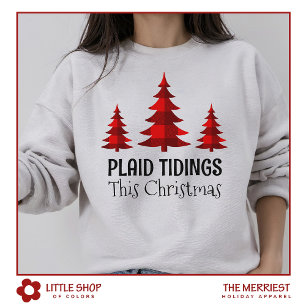 Rustic Buffalo Plaid Christmas Trees Western Style Sweatshirt