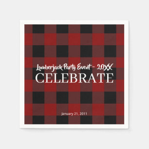 Rustic Buffalo Plaid Customized Celebrate Event Napkin