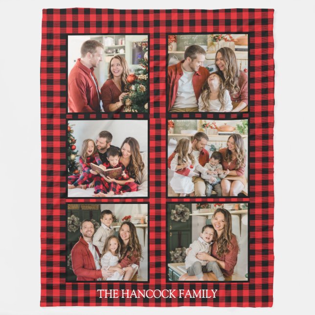 Rustic Buffalo Plaid Fleece Blanket (Front)
