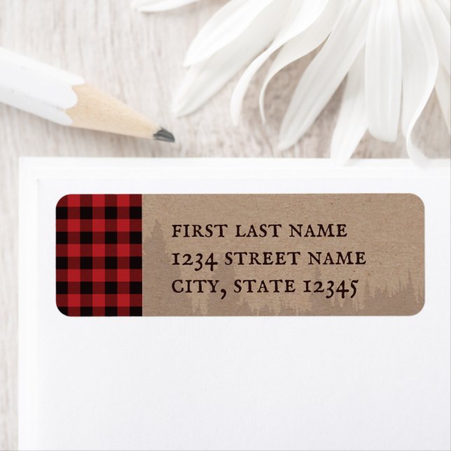 Rustic Buffalo Plaid Lumberjack Address (Insitu)