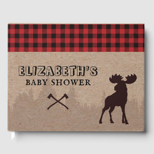 Rustic Buffalo Plaid Lumberjack Theme Baby Shower Guest Book