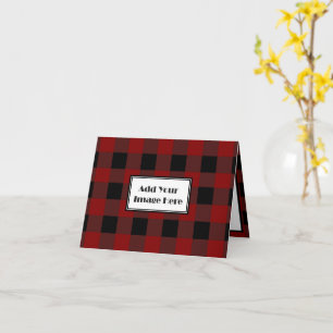 Rustic Buffalo Plaid Pattern Custom Image Card
