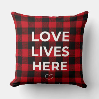 Rustic Buffalo Plaid Throw Pillow – Love Lives Her