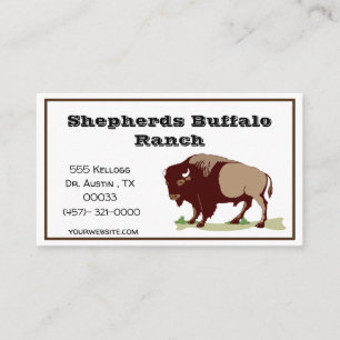 Rustic Buffalo Ranch Style Business Card