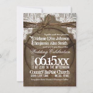 Rustic Bull Horns Western Wedding Invitations