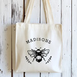 Rustic Bumblebee Personalized Tote Bag<br><div class="desc">Customizable Rustic Bumblebee Tote Bag.</div>
