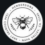 Rustic Bumblebee Round Return Address Classic Round Sticker<br><div class="desc">Create Your Own Classic Round Return Address Sticker. For more advanced customization of this design,  Please click the "Customize" button above!</div>