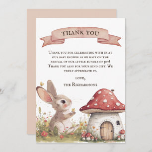 Rustic Bunny Baby Shower Thank You Card