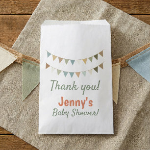 Rustic bunting baby shower thank you favour bag