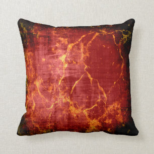 Rustic Burgundy Black and Gold Marble Throw Pillow