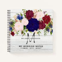 Rustic Burgundy Blue Pink Floral Wedding Planning