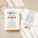 Rustic Burgundy Blush Fall Floral Wedding Ceremony Program<br><div class="desc">This elegant rustic style wedding ceremony program design features beautiful wreath of summer and fall watercolor flowers, including roses, dahlias, peony flowers, and greenery, in a gorgeous autumn palette of burgundy red, golden yellow, peach orange, blush pink, and shades of green. Personalize the stylish dark grey text on both sides...</div>