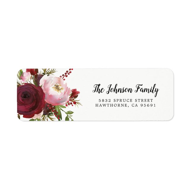 Rustic Burgundy Blush Floral Wedding (Front)