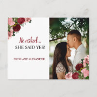 Rustic Burgundy Blush Floral Wedding Save Date