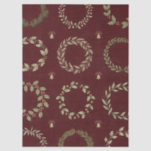 Rustic Burgundy Botanical Winter Christmas