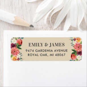 Rustic Burgundy Fall Floral Wedding Address