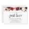 Rustic Burgundy Floral Elopement Reception Invites