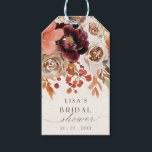 Rustic Burgundy Floral Fall Bridal Shower  Gift Tags<br><div class="desc">Rustic Burgundy Floral Fall Bridal Shower Gift Tag</div>