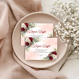 Rustic burgundy floral gold eucalyptus diaper raff enclosure card