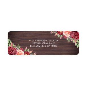 Rustic Burgundy Floral Watercolor Wedding