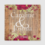 Rustic Burgundy Floral Wedding Magnet<br><div class="desc">Our rustic, watercolor floral wedding design in deep red/burgundy. Click "personalize and then "customize further" to adjust the graphic elements to your liking! The collection of coordinating products is available in our shop, zazzle.com/doodlelulu*. Contact us if you need this design applied to a specific product to create your own unique...</div>