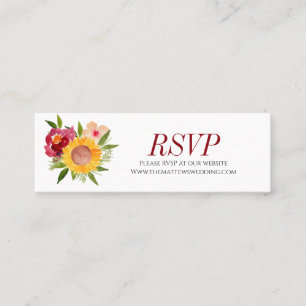 Rustic Burgundy floral wedding rvsp website card