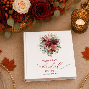 Rustic Burgundy Gold floral terracotta fall bridal Binder