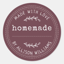 Rustic Burgundy Personalized Homemade