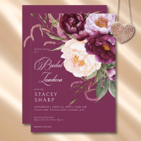 Rustic Burgundy & Pink Peonies Bridal Luncheon