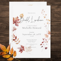 Rustic Burgundy & Rust Fall Leaves Bridal Luncheon