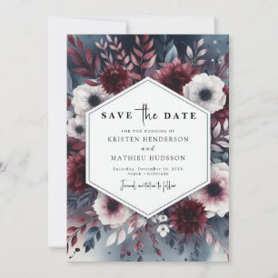 Rustic Burgundy Wedding Save The Date