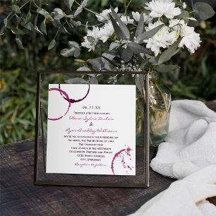 Rustic Burgundy Wine Stain Wedding Invitation