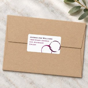 Rustic Burgundy Wine Wedding Return Address Label