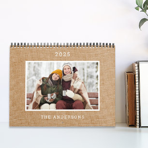 Rustic Burlap 2025 Photo Calendar