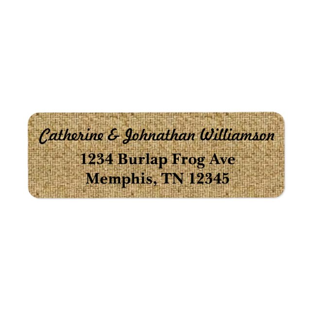 Rustic Burlap Address Labels (Front)
