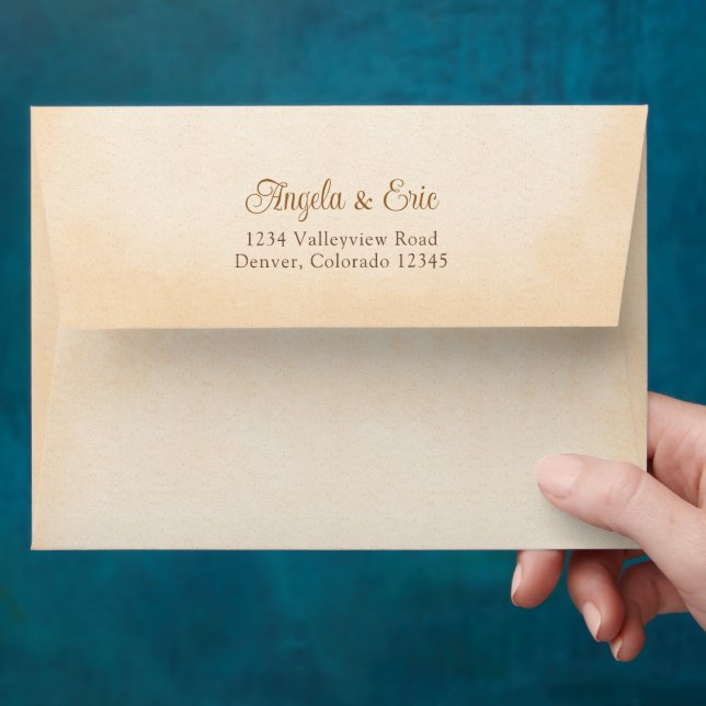 Rustic Burlap and Lace Wedding Invitation Envelope (Hand)